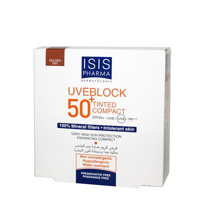 Isıs Pharma Uveblock 50+ Tinted Compact Powder Golden Tint 100% Mineral 10Gr