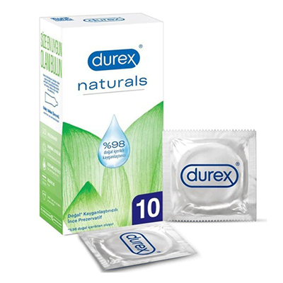 Durex Naturals Doğal Kayganlaştırıcı Prezervatif 10 Adet