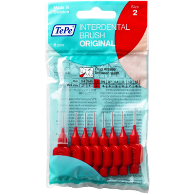 Tepe Diş Arası Fırçası 0.5 mm Kırmızı 8li